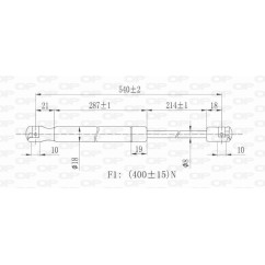 Molla A Gas destro/Sinistro Portellone posteriore (400N L.540MM) per Mercedes Classe A (W168) ME3209055 - 64-ME3209055 -