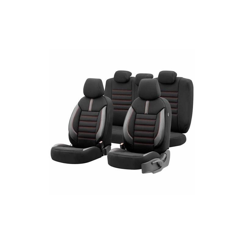 Set Coprisedili Auto Otom Limited 101 Black/Red 3-Zip OT74047