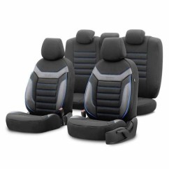 Set Completo Coprisedili Auto Otom Individual 203 Nero/Blu 3-Zip OT74052 - 69-OT74052 - 69-OT74052