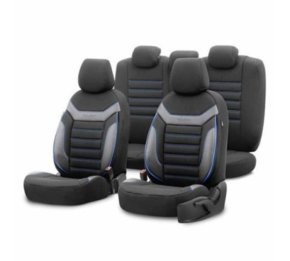 Set Completo Coprisedili Auto Otom Individual 203 Nero/Blu 3-Zip OT74052 - 69-OT74052 - 69-OT74052