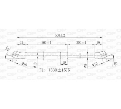 Molla A Gas destro/Sinistro Portellone posteriore (330N L.495MM) per Mini One/Cooper (R50,R53) MN3049055 - 64-MN3049055 -
