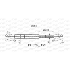 Molla A Gas destro/Sinistro Portellone posteriore (365N per Mini One/Cooper (R56,R57) e One/Cooper/Clubman (R56,R57)