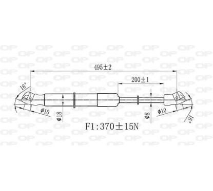 Molla A Gas destro/Sinistro Portellone posteriore (365N per Mini One/Cooper (R56,R57) e One/Cooper/Clubman (R56,R57)