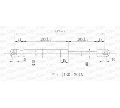 Molla A Gas destro/Sinistro Portellone posteriore (430N L.535MM) per Opel Astra G OP0179055 - 64-OP0179055 - 64-OP0179055