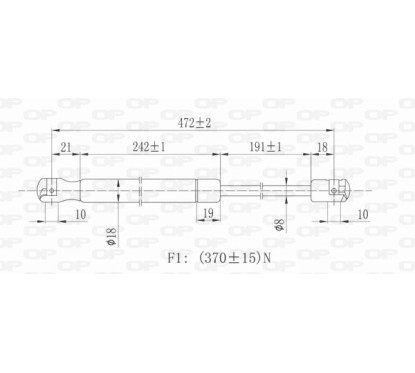 Molla A Gas destro/Sinistro Portellone posteriore (370N L.472MM) per Opel Corsa C OP0309055 - 64-OP0309055 - 64-OP0309055