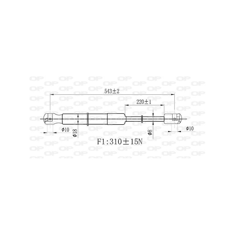 Molla A Gas destro/Sinistro Cofano (310N L.543MM) per Opel Astra H e Astra J OP4109005