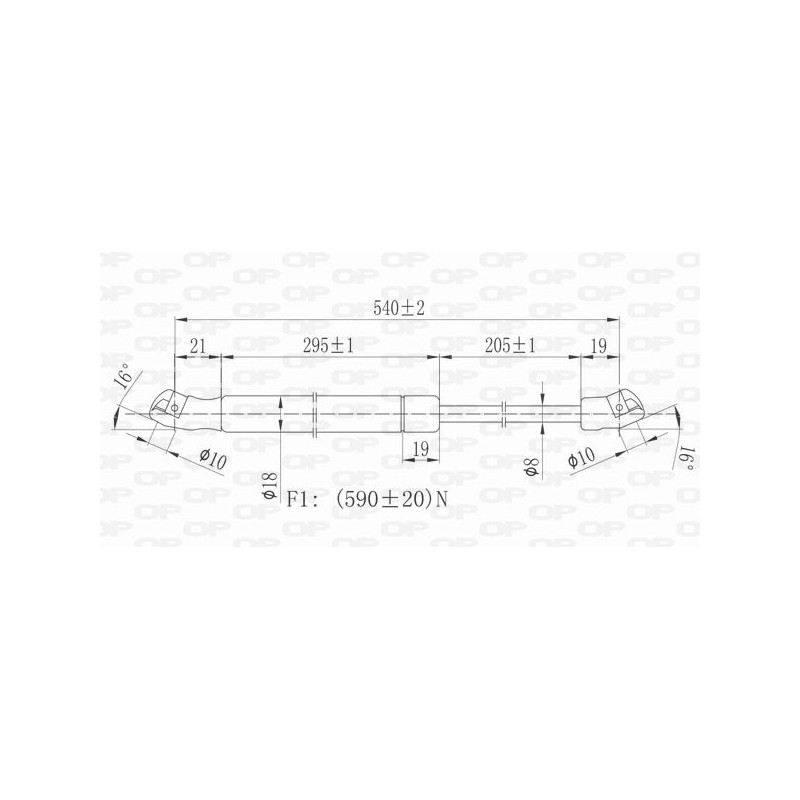 Molla A Gas destro/Sinistro Portellone posteriore (590N L.542MM) per Opel Zafira OP7159055