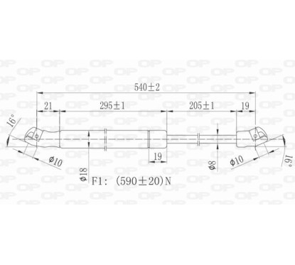 Molla A Gas destro/Sinistro Portellone posteriore (590N L.542MM) per Opel Zafira OP7159055 - 64-OP7159055 - 64-OP7159055