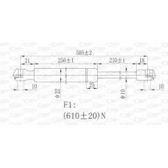 Molla A Gas destro/Sinistro Portellone posteriore (610N L.505MM) per Opel Zafira OP7179055 - 64-OP7179055 - 64-OP7179055