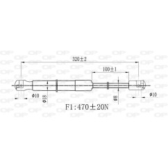 Molla A Gas destro/Sinistro Portellone posteriore (Mod. 4P.) (500N L.320MM) per Peugeot 407 PG0619055