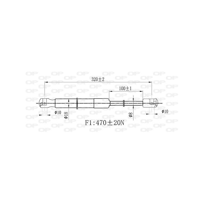 Molla A Gas destro/Sinistro Portellone posteriore (Mod. 4P.) (500N L.320MM) per Peugeot 407 PG0619055