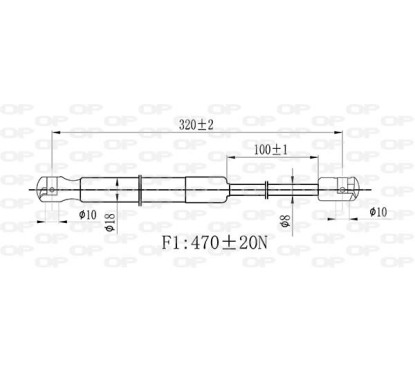 Molla A Gas destro/Sinistro Portellone posteriore (Mod. 4P.) (500N L.320MM) per Peugeot 407 PG0619055 - 64-PG0619055 -