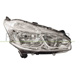 Proiettore destro Reg.elett (H7+H7) con motore dal 2012 per Peugeot 208 PG3264913 - 64-PG3264913 - 64-PG3264913