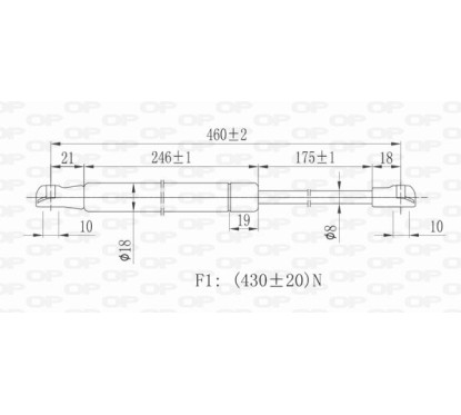 Molla A Gas destro/Sinistro Portellone posteriore (450N L.455MM) per Peugeot 307 PG4209055 - 64-PG4209055 - 64-PG4209055