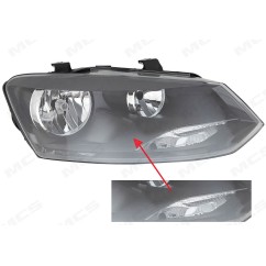 Proiettore destro Elett. con motore Nero H7 PY21W W5W per Volkswagen Polo 321772 - 30-321772 - 30-321772