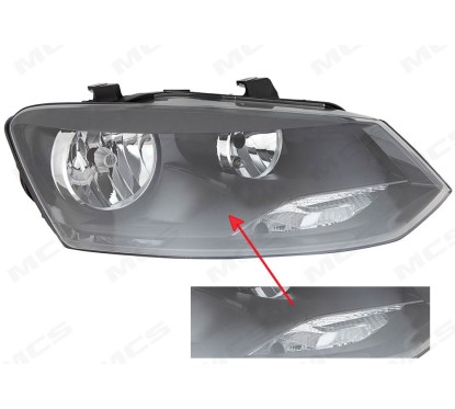 Proiettore destro Elett. con motore Nero H7 PY21W W5W per Volkswagen Polo 321772