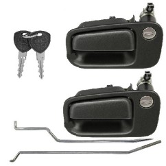 Coppia Maniglie Porta Esterna anteriore destro+Sinistro Nera (Con Chiave) per Lancia Y (840A) AL80425B - 31-AL80425B -