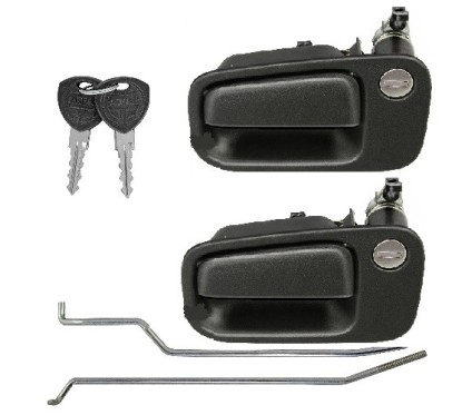 Coppia Maniglie Porta Esterna anteriore destro+Sinistro Nera (Con Chiave) per Lancia Y (840A) AL80425B - 31-AL80425B -