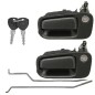 Coppia Maniglie Porta Esterna anteriore destro+Sinistro Nera (Con Chiave) per Lancia Y (840A) AL80425B