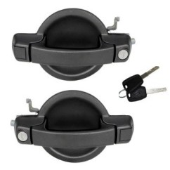 Coppia Maniglie Esterne anteriore destro+Sinistro Nere (Con Serratura + Chiave) per Fiat Doblo AL80471B - 31-AL80471B -