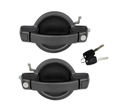 Coppia Maniglie Esterne anteriore destro+Sinistro Nere (Con Serratura + Chiave) per Fiat Doblo AL80471B - 31-AL80471B -