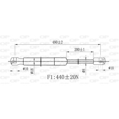 Molla A Gas destro/Sinistro Portellone posteriore (440N L.495MM) per Skoda Fabia SK3249055
