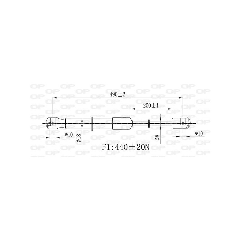 Molla A Gas destro/Sinistro Portellone posteriore (440N L.495MM) per Skoda Fabia SK3249055