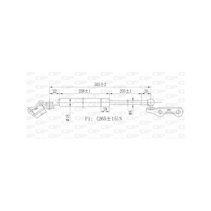 Molla A Gas Portellone posteriore destro con Staffa per Toyota Yaris GSR6026.01