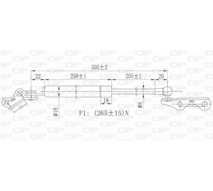Molla A Gas Portellone posteriore destro con Staffa per Toyota Yaris GSR6026.01 - 80-GSR6026.01 - 80-GSR6026.01