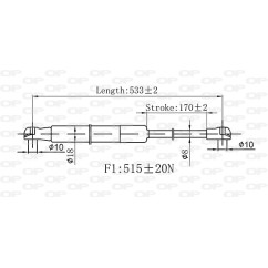 Molla A Gas Portellone posteriore destro/Sinistro per Renault Modus e Modus/Grand Modus GSR6540.00