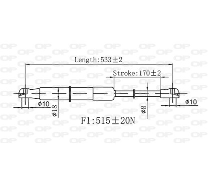 Molla A Gas Portellone posteriore destro/Sinistro per Renault Modus e Modus/Grand Modus GSR6540.00 - 80-GSR6540.00 -