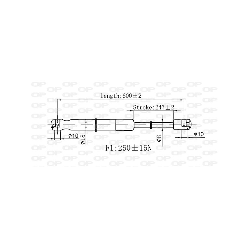 Molla A Gas Cofano anteriore destro/Sinistro per Alfa Romeo 159 (939), Brera e Spider GSR6543.00