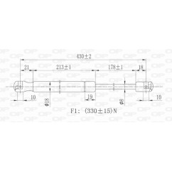 Molla A Gas destro/Sinistro Portellone posteriore (380N L.431MM) per Volkswagen Polo VG0169055 - 64-VG0169055 - 64-VG0169055