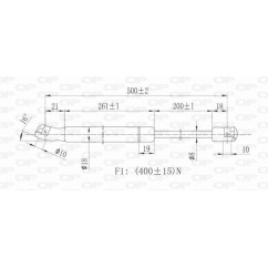 Molla A Gas destro/Sinistro Portellone posteriore (380N L.500MM) per Volkswagen Polo VG0219055