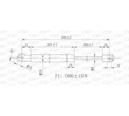 Molla A Gas destro/Sinistro Portellone posteriore (380N L.500MM) per Volkswagen Polo VG0219055 - 64-VG0219055 - 64-VG0219055