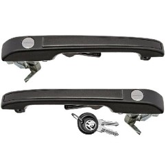 Coppia Maniglie Porte Esterne Anteriori destro+Sinistro Nera (Con Chiave) per Volkswagen Golf (II) e Polo AL8075013 -