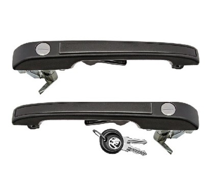 Coppia Maniglie Porte Esterne Anteriori destro+Sinistro Nera (Con Chiave) per Volkswagen Golf (II) e Polo AL8075013 -