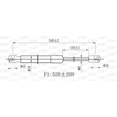 Molla A Gas destro/Sinistro Portellone posteriore (520N per Volkswagen Golf (VII), Golf (VII) Gti-Gtd e Golf (VIII) VG4509055