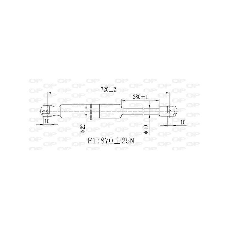 Molla A Gas destro/Sinistro Portellone posteriore (870N L.720MM) per Volkswagen Caddy VG9049055