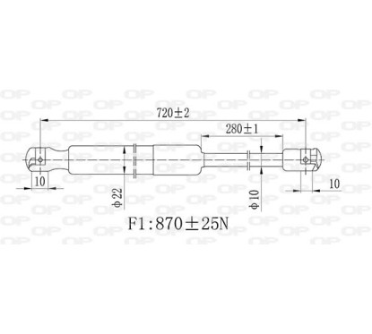 Molla A Gas destro/Sinistro Portellone posteriore (870N L.720MM) per Volkswagen Caddy VG9049055 - 64-VG9049055 - 64-VG9049055