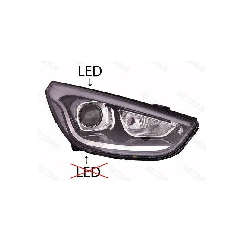Proiettore destro (Xenon) (Led) (C/Nero) Hyundai IX35 2013- 327005234