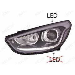 Proiettore destro (Xenon) (Led) (C/Nero) Hyundai IX35 2013- 327005234 - 30-327005234 - 30-327005234