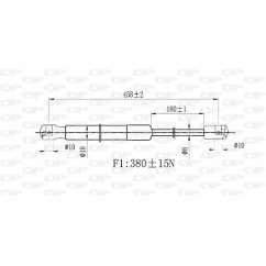 Molla A Gas destro/Sinistro Portellone posteriore (380N L.460MM) per Citroen C2 CI3049055