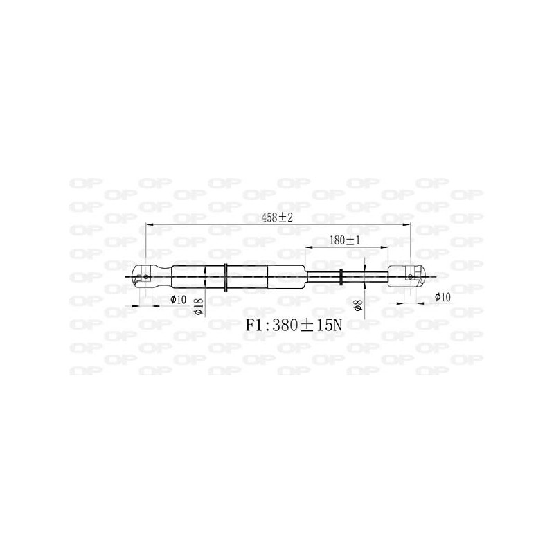 Molla A Gas destro/Sinistro Portellone posteriore (380N L.460MM) per Citroen C2 CI3049055