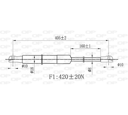 Molla A Gas destro/Sinistro Portellone posteriore (420N L.410MM) per Fiat Panda e Panda 4X4 - Natural Power FT1249065 -