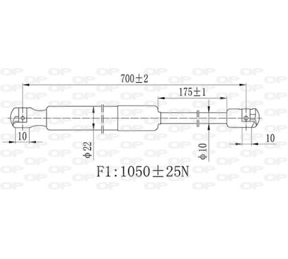 Molla A Gas destro/Sinistro Portellone posteriore (1050N per Citroen Jumpy, Fiat Scudo e Ulysse e altri modelli FT9239055 -
