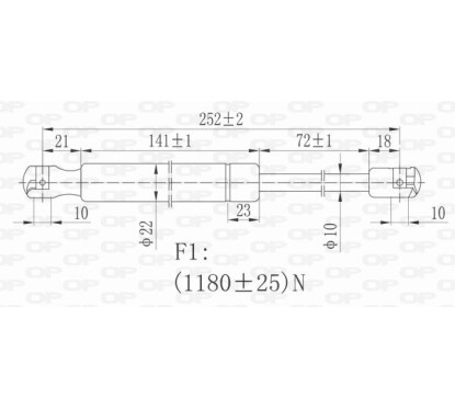 Molla A Gas Portellone posteriore destro/Sinistro per Alfa Romeo 159 (939) GSR6005.00 - 80-GSR6005.00 - 80-GSR6005.00