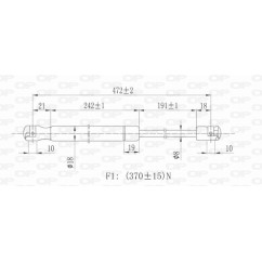 Molla A Gas Portellone posteriore destro/Sinistro per Opel Corsa C GSR6008.00 - 80-GSR6008.00 - 80-GSR6008.00