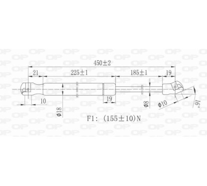 Molla A Gas Lunotto posteriore destro/Sinistro per Jeep Cherokee GSR6015.00 - 80-GSR6015.00 - 80-GSR6015.00