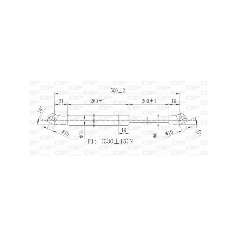 Molla A Gas Portellone posteriore destro/Sinistro per Mini One/Cooper (R50,R53) GSR6020.00